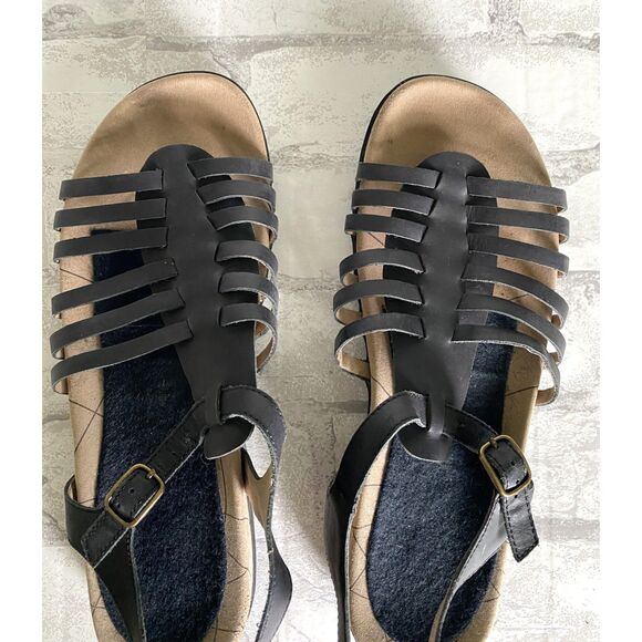 Sanita Cadence Black Leather Platform Sandals Women's Comfortable Shoe 42 (10.5) - Picture 6 of 13